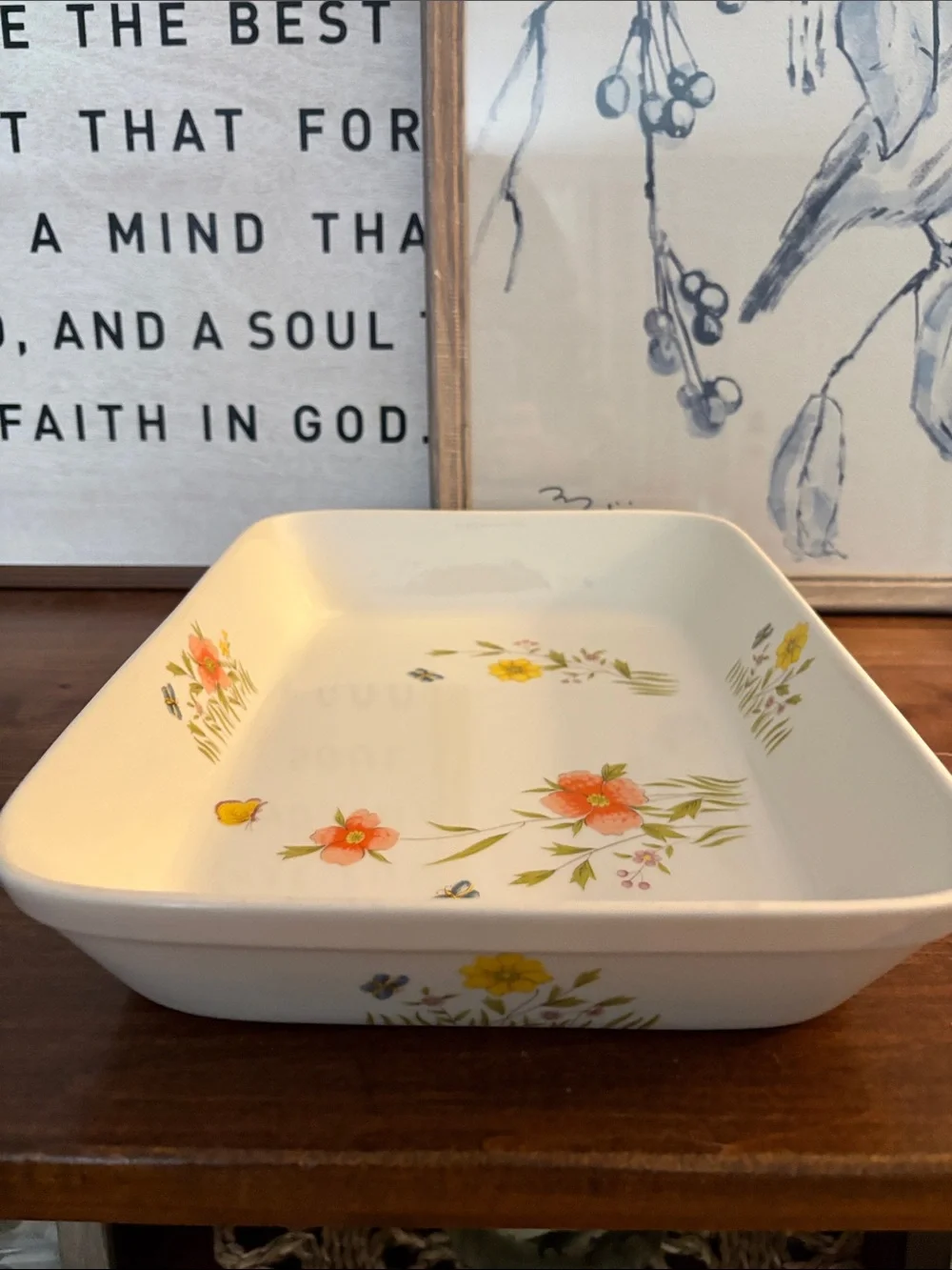 ANDREA SADAK Country Flower Rectangular Baker Ceramic Baking Dish Casserole